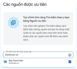 Các nguồn ưu tiên